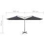 Doppelter Garten-Sonnenschirm mit anthrazitfarbenem Stahlmast 600x300cm. von , Sonnenschirme - Ref: Foro24-312556, Preis: 155...