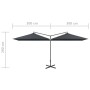 Sombrilla doble de jardín con palo de acero antracita 600x300cm by , Umbrellas - Ref: Foro24-312556, Price: 186,78 €, Discoun...