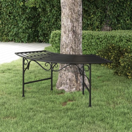 Banco de jardín de acero negro 113 cm de , Bancos de jardín - Ref: Foro24-318826, Precio: 110,11 €