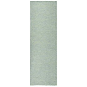 Alfombra de exterior de tejido plano turquesa 80x250 cm by , Rugs - Ref: Foro24-340800, Price: 41,44 €, Discount: %