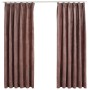 Cortinas opacas ganchos 2 pzas terciopelo rosa viejo 140x175 cm