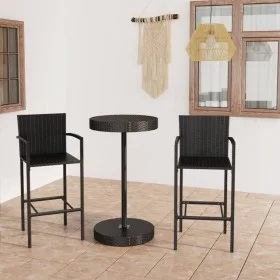 Gartenmöbel-Set für die Bar, 3-teilig, aus schwarzem synthetischem Rattan. von , Gartensets - Ref: Foro24-3064769, Preis: 243...