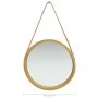 Espejo de pared con correa dorado 40 cm de vidaXL, Espejos - Ref: Foro24-320361, Precio: 31,31 €, Descuento: %