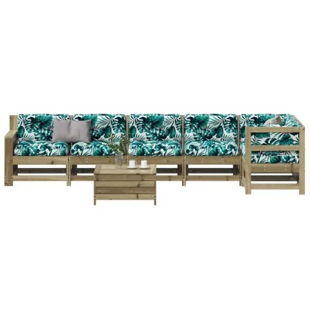 Juego de muebles jardín 7 pzas y cojines madera pino impregnada by , Garden sets - Ref: Foro24-3250879, Price: 770,10 €, Disc...
