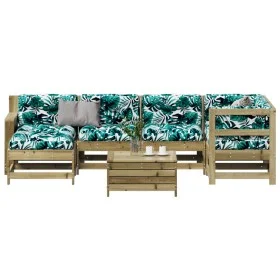 Juego de muebles jardín 7 pzas y cojines madera pino impregnada by , Garden sets - Ref: Foro24-3250923, Price: 757,42 €, Disc...