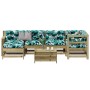 Juego de muebles jardín 7 pzas y cojines madera pino impregnada de , Conjuntos de jardín - Ref: Foro24-3250923, Precio: 767,0...