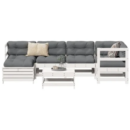 Gartensitzgruppe 7-teilig Massivholz Kiefer Weiß von , Gartensets - Ref: Foro24-3250909, Preis: 470,57 €, Rabatt: %