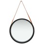 Espejo de pared con correa negro 50 cm de vidaXL, Espejos - Ref: Foro24-320367, Precio: 63,63 €, Descuento: %