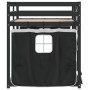 Litera con cortinas madera maciza pino blanco y negro 90x200 cm de , Camas y somieres - Ref: Foro24-3283868, Precio: 236,23 €...