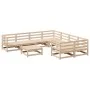 Juego de sofás de jardín 9 pzas madera maciza de pino by , Garden sets - Ref: Foro24-3299365, Price: 441,32 €, Discount: %