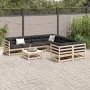 Juego de sofás de jardín 9 pzas madera maciza de pino by , Garden sets - Ref: Foro24-3299365, Price: 441,32 €, Discount: %
