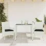 Set comedor jardín 3 pzas cojines ratán sintético vidrio blanco by , Garden sets - Ref: Foro24-3278579, Price: 246,77 €, Disc...