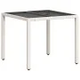 Set comedor jardín 3 pzas cojines ratán sintético vidrio blanco by , Garden sets - Ref: Foro24-3278579, Price: 246,77 €, Disc...