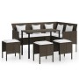 L-förmiges Sofaset, 5-teilig, mit braunen Kissen aus synthetischem Rattan. von , Gartensets - Ref: Foro24-318580, Preis: 327,...