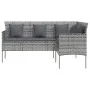 Set de sofás en forma de L 5 pzas cojines ratán sintético gris by , Garden sets - Ref: Foro24-318582, Price: 345,23 €, Discou...
