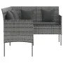 Set de sofás en forma de L 5 pzas cojines ratán sintético gris by , Garden sets - Ref: Foro24-318582, Price: 345,23 €, Discou...