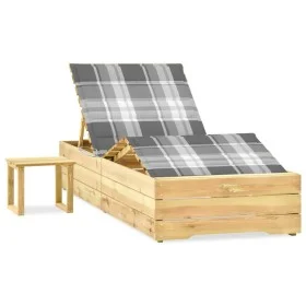 Garden lounger with table and cushion made of impregnated pine wood. by , Loungers - Ref: Foro24-3065968, Price: 184,48 €, Di...