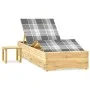 Garden lounger with table and cushion made of impregnated pine wood. by , Loungers - Ref: Foro24-3065968, Price: 184,48 €, Di...