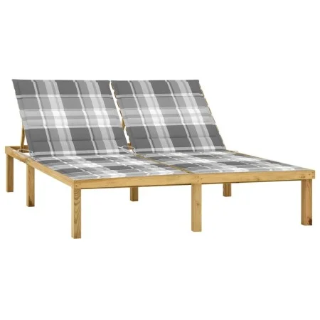 Tumbona doble y cojines madera de pino impregnada de , Tumbonas - Ref: Foro24-3065893, Precio: 220,97 €, Descuento: %