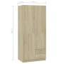 Sonoma Schrank aus Eichenholz 80x52x180 cm von , Kleiderschränke - Ref: Foro24-800642, Preis: 275,11 €, Rabatt: %