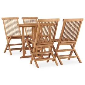 Folding 5-piece solid teak wood garden dining set by , Garden sets - Ref: Foro24-3059977, Price: 349,39 €, Discount: %