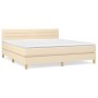 Box spring bed with cream fabric mattress 160x200 cm by , Beds and slatted bases - Ref: Foro24-3140710, Price: 507,04 €, Disc...