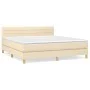 Box spring bed with cream fabric mattress 160x200 cm by , Beds and slatted bases - Ref: Foro24-3140710, Price: 494,48 €, Disc...