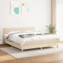 Box spring bed with cream fabric mattress 160x200 cm by , Beds and slatted bases - Ref: Foro24-3140790, Price: 484,23 €, Disc...