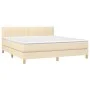 Boxspringbett mit cremefarbener Stoffmatratze 160x200 cm von , Betten und Lattenroste - Ref: Foro24-3140790, Preis: 496,67 €,...
