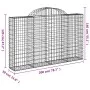 Gabion baskets 25 units, arched shape, iron, 200x30x120/140cm. by , Pots and planters - Ref: Foro24-3146147, Price: 2,00 €, D...
