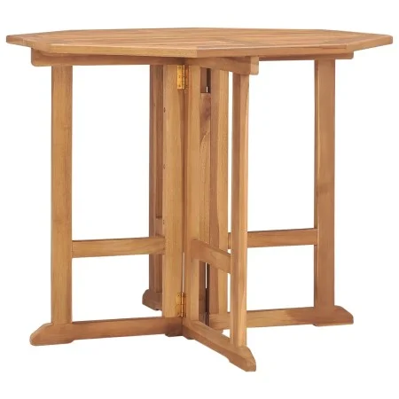 Folding teak wood dining table for garden 90x90x75 cm by , Garden tables - Ref: Foro24-315447, Price: 203,28 €, Discount: %