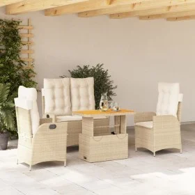 Set de comedor jardín con cojines 4 pzas ratán sintético beige de , Conjuntos de jardín - Ref: Foro24-3277479, Precio: 571,68...