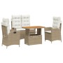 Set de comedor jardín con cojines 4 pzas ratán sintético beige de , Conjuntos de jardín - Ref: Foro24-3277479, Precio: 483,36...