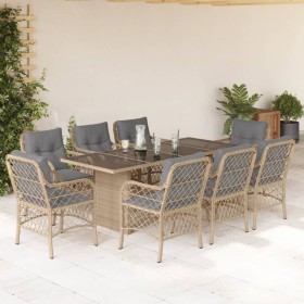 9-piece garden dining set with beige synthetic rattan cushions by , Garden sets - Ref: Foro24-3212065, Price: 974,09 €, Disco...