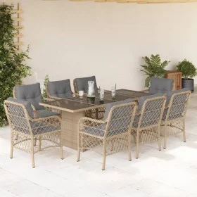 9-piece garden dining set with beige synthetic rattan cushions by , Garden sets - Ref: Foro24-3212065, Price: 1,00 €, Discoun...