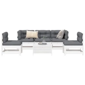 Garden sofa set 6 pieces solid white pine wood by , Garden sets - Ref: Foro24-3250713, Price: 396,75 €, Discount: %