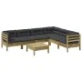 7-piece garden sofa set with impregnated pine wood cushions by , Garden sets - Ref: Foro24-3299473, Price: 580,28 €, Discount: %