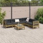 Set de sofás jardín 7 pzas con cojines madera pino impregnada de , Conjuntos de jardín - Ref: Foro24-3299473, Precio: 606,56 ...
