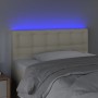 Cabecero con LED cuero sintético color crema 80x5x78/88 cm