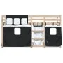 Litera con cortinas madera maciza pino blanco y negro 90x200 cm de , Camas y somieres - Ref: Foro24-3283892, Precio: 201,30 €...