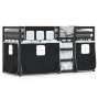 Bunk bed with black and white pine solid wood curtains 90x200 cm by , Beds and slatted bases - Ref: Foro24-3283934, Price: 30...