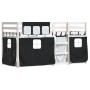 Bunk bed with black and white pine solid wood curtains 80x200 cm by , Beds and slatted bases - Ref: Foro24-3283901, Price: 16...