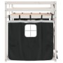 Bunk bed with black and white pine solid wood curtains 80x200 cm by , Beds and slatted bases - Ref: Foro24-3283901, Price: 16...