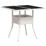 Set comedor jardín 3 pzas cojines ratán sintético vidrio blanco de , Conjuntos de jardín - Ref: Foro24-3278613, Precio: 218,2...