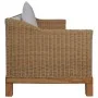 Sofá de 3 plazas con cojines ratán natural by vidaXL, Sofas - Ref: Foro24-283077, Price: 778,77 €, Discount: %