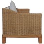 Sofá de 3 plazas con cojines ratán natural by vidaXL, Sofas - Ref: Foro24-283077, Price: 748,72 €, Discount: %