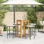 Gartentisch und Hocker 5 Stück Akazienholz PE Rattan schwarz von , Gartensets - Ref: Foro24-3295270, Preis: 230,89 €, Rabatt: %