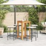 Mesa y taburetes de jardín 5 pzas madera acacia ratán PE negro de , Conjuntos de jardín - Ref: Foro24-3295270, Precio: 238,08...