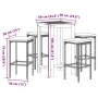 Garden table and stools 5 pcs acacia wood PE rattan black by , Garden sets - Ref: Foro24-3295270, Price: 234,35 €, Discount: %
