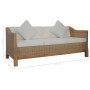 Sofá de 3 plazas con cojines ratán natural by vidaXL, Sofas - Ref: Foro24-283077, Price: 748,72 €, Discount: %